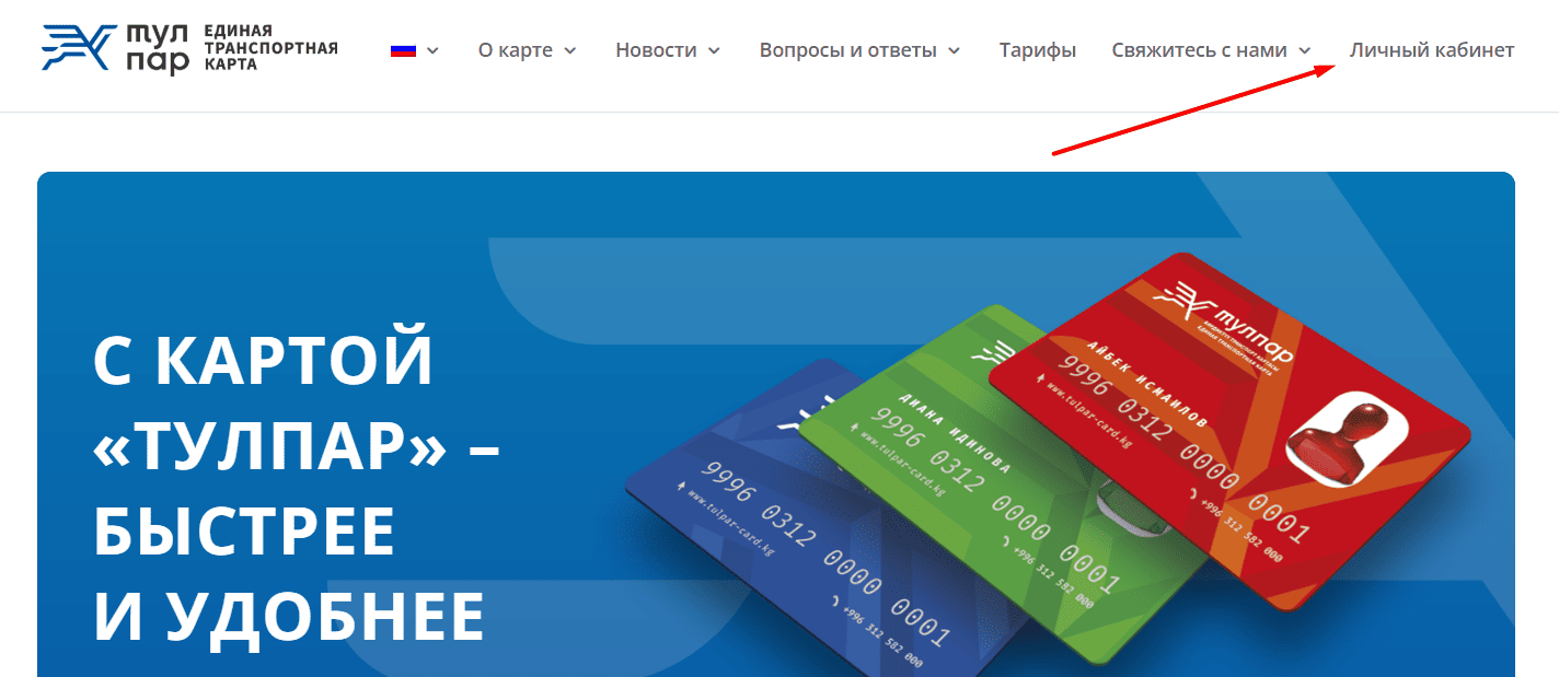 Главная страница tulpar-card.kg